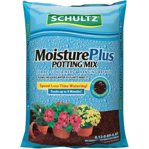 Schultz 50150522 MoisturePlus 1 Cu. Ft. All Purpose Containers & Hanging Baskets Potting Soil Mix