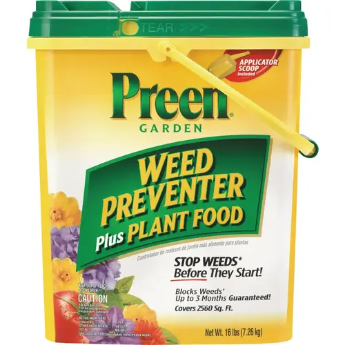Preen 2163907 16 Lb. Ready To Use Granules Garden Weed Preventer Plus Plant Food