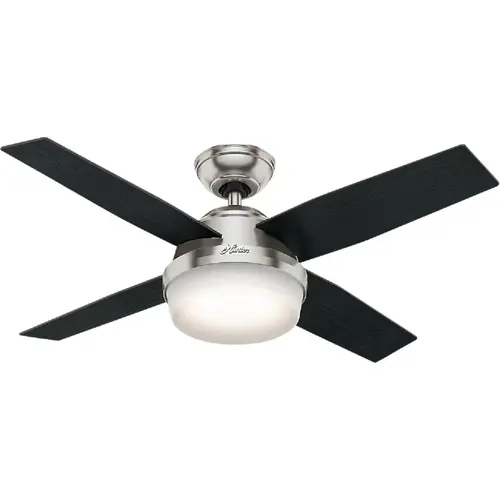 Hunter 59245 Dempsey 44 In. Brushed Nickel Ceiling Fan with Light Kit and Handheld Remote Control