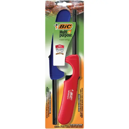 BIC UDSP210 Nonrefillable Straight Stem Utility Butane Lighter - pack of 2