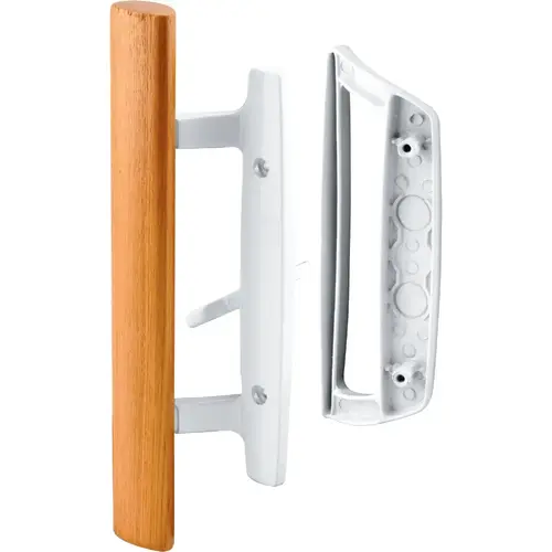 Prime-Line C 1204 White Mortise Style Outside Sliding Door Handle Set