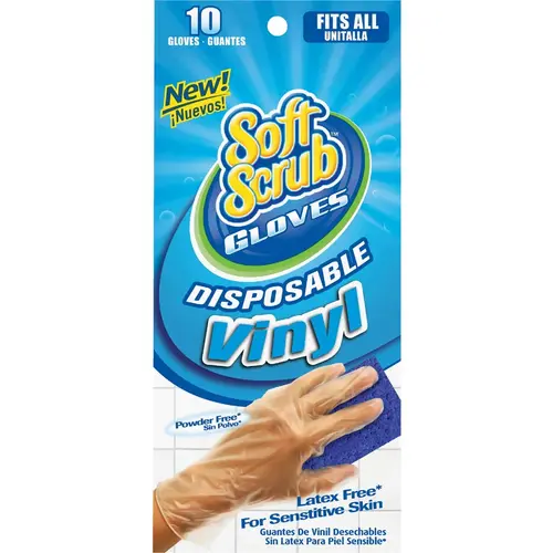 SOFT SCRUB 11210-26 1 Size Fits All Vinyl Disposable Glove Clear - pack of 10