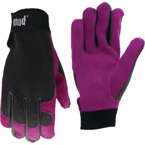 mud MD71001M-WML Women's Medium/Large Split Leather Magenta High Dexterity Garden Glove