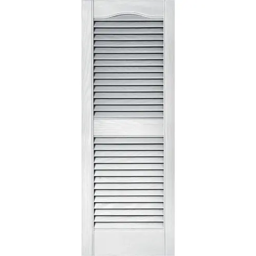 Builders Edge 023140039001 15 In. x 39 In. Vinyl Louvered Shutter, White - pack of 2