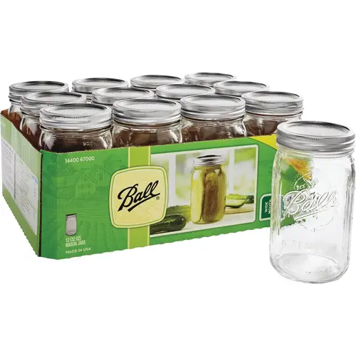 1 Quart Wide Mouth Mason Canning Jar (12-Count)