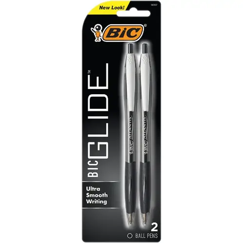 BIC VCGP21BLK Atlantis Medium Point Black Ball Point Pen - pack of 2