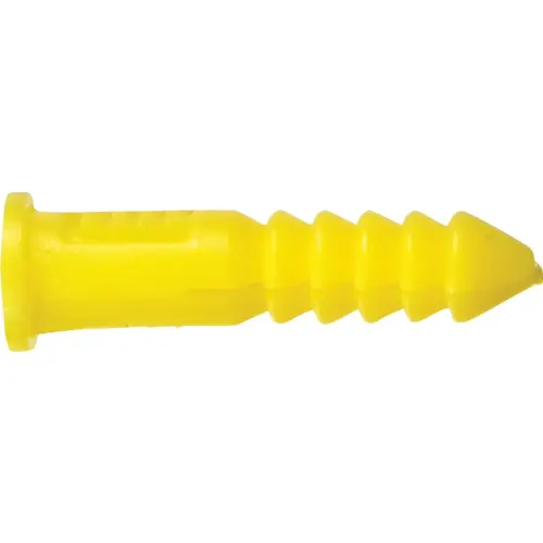 Hillman 370326 #4 - #6 - #8 Thread x 7/8 In. Yellow Ribbed Plastic Anchor (100 Ct.)