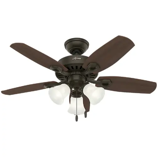 Hunter 52107 Builder Small Room 42 In. New Bronze Ceiling Fan with Light Kit