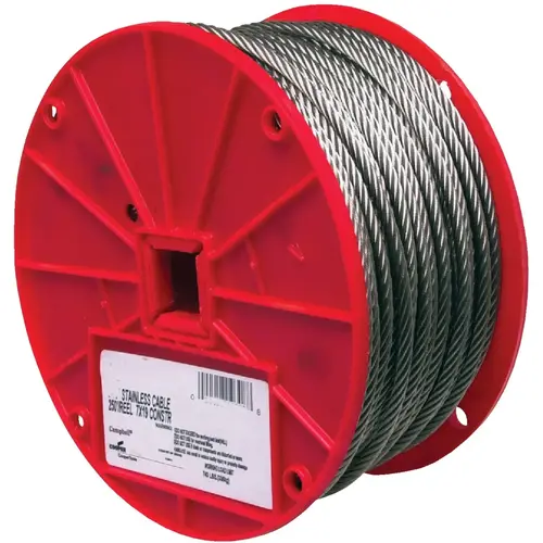 Campbell 7000826 1/4 In. x 250 Ft. Stainless Steel Wire Cable