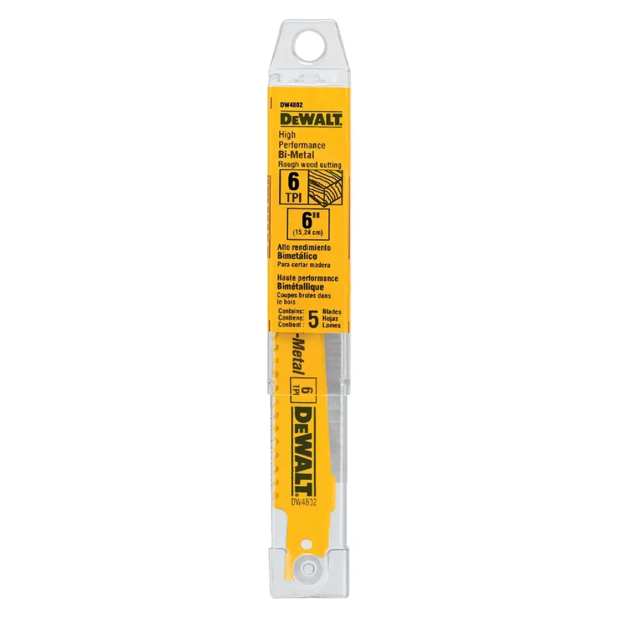 DEWALT DW4802 Reciprocating Saw Blade, 3/4 in W, in L, TPI