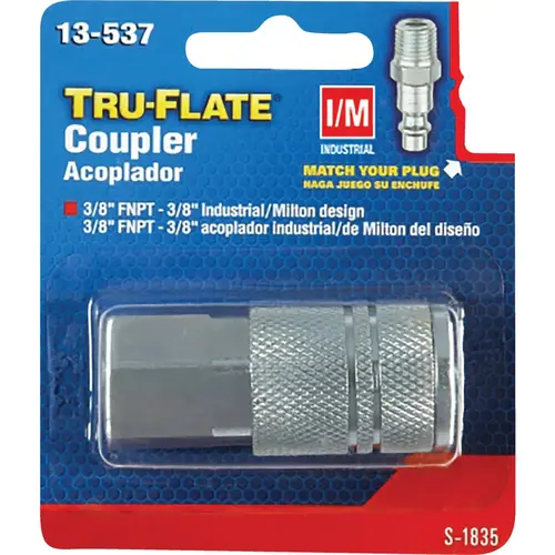 Tru-Flate 13-537 Industrial/Milton Series Push-to-Connect 3/8 In. FNPT Coupler