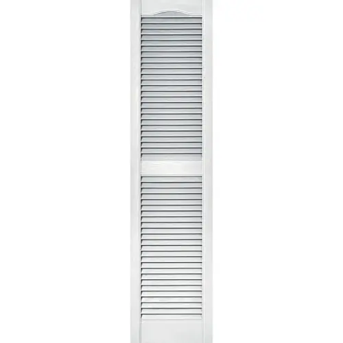 Builders Edge 023140060001 15 In. x 60 In. Vinyl Louvered Shutter, White - pack of 2