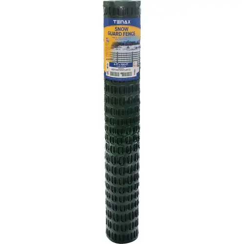 Tenax 2A110228 Sno-Guard 4 Ft. H. x 100 Ft. L. Polyethylene Snow Safety Fence, Green