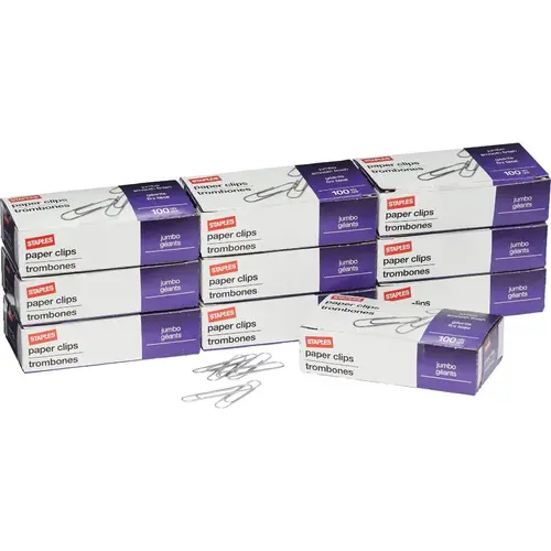 Staples 472506 Jumbo Smooth Paper Clips - pack of 1000