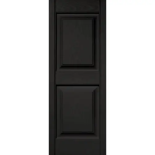Builders Edge 043140039002 15 in. x 39 in. Black Panel Shutter, - pack of 2