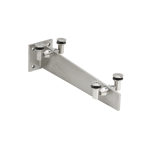 Brushed Stainless 24" Glass Awning Sloped Wall Bracket