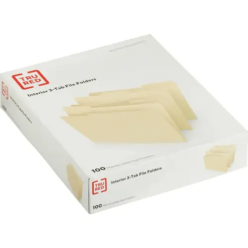 Staples TR56678 1/3 Cut Letter Size Manila File Folder - pack of 100