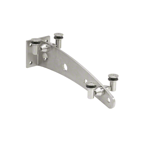 Brushed Stainless 24" Glass Awning Curved Wall Bracket