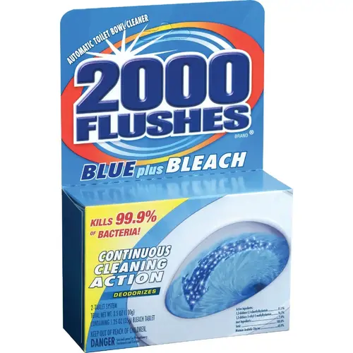 2000 Flushes 208017 Blue Plus Bleach Automatic Toilet Bowl Cleaner