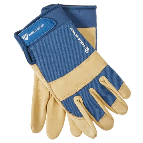 Boss B81051-XL Job Master Aqua Armor Men's XL Blue & Tan Leather Work Glove