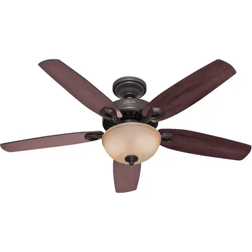 Hunter 53091 Builder Deluxe 52 In. New Bronze Ceiling Fan with Light Kit