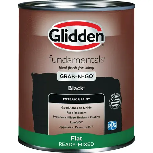 Glidden GLFEXT10BL/04 Fundamentals Exterior Grab-N-Go Black Flat Quart
