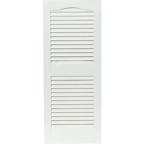 Builders Edge 023140036001 15 In. x 36 In. Vinyl Louvered Shutter, White - pack of 2