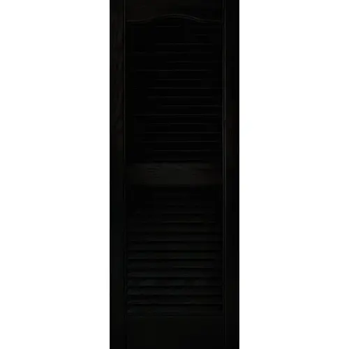 Builders Edge 023140039002 15 In. x 39 In. Vinyl Louvered Shutter, Black - pack of 2