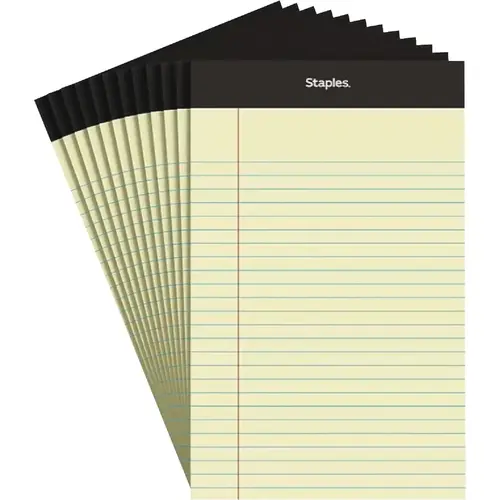 Staples 163832 5 In. W. x 8 In. H. 50-Sheet Yellow Top Bound Legal Pad - pack of 12