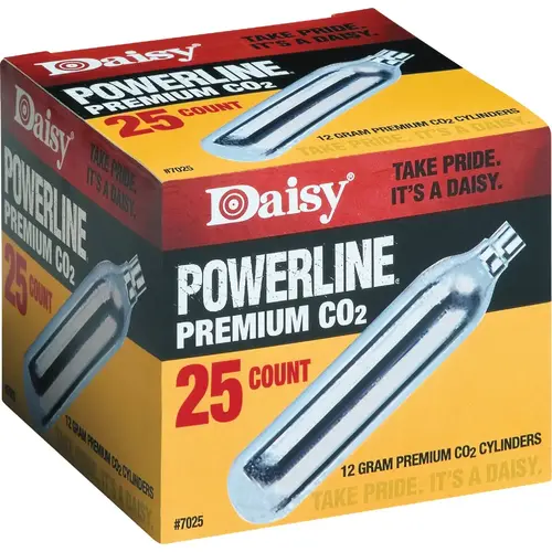 DAISY 997025-611 Powerline Premium 12 Grain CO2 Cylinders - pack of 25