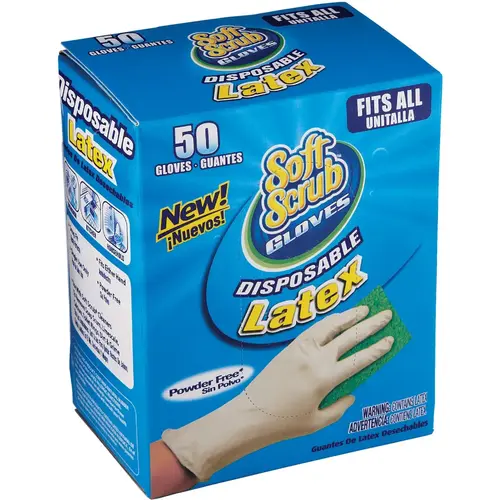 SOFT SCRUB 11350-16 1 Size Fits All Latex Disposable Glove White - pack of 50