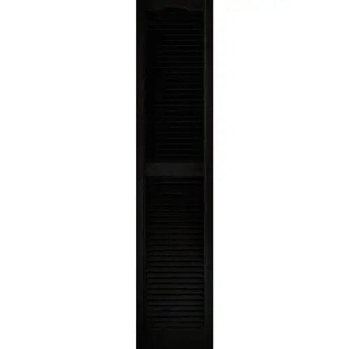 Builders Edge 023140064002 15 In. x 64 In. Vinyl Louvered Shutter, Black - pack of 2