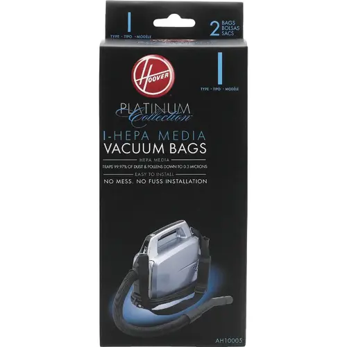 HOOVER AH10005 Platinum Collection Type I HEPA Vacuum Bag - pack of 2