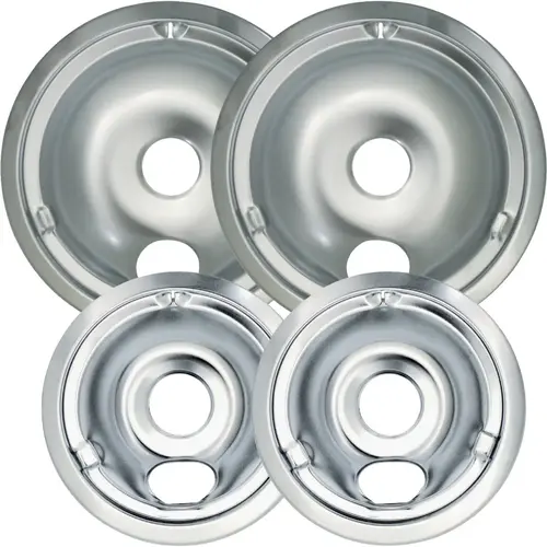 Range Kleen 10784X Electric (2) 6" & (2) 8" Style C Round Chrome Drip Pan