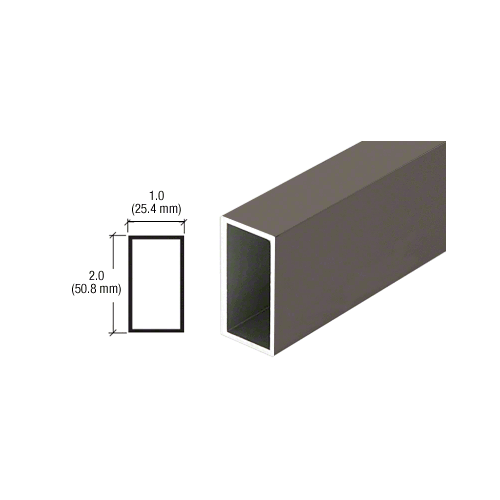 Security Screen Brown 1" x 2" Aluminum Box Extrusion - 212" Length
