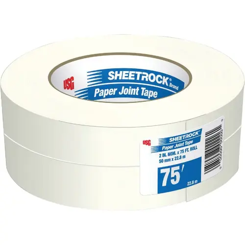 Sheetrock 380041 2-1/16 In. x 75 Ft. Paper Joint Drywall Tape White