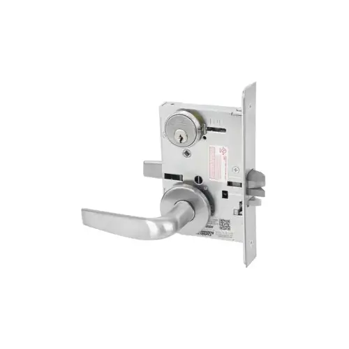 KIT - Classroom Mortise Lock, Citation Lever with A Rose Trim, Standard Cylinder, L4 Keyway, 6-Pin 0-Bit, Satin Chrome 626/26D