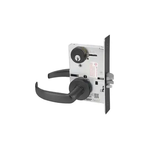 KIT - Classroom Intruder Mortise Lock, Citation Lever/A Rose Trim, Standard Cylinder, L4 Keyway, Black Suede Powder Coated BSP/622