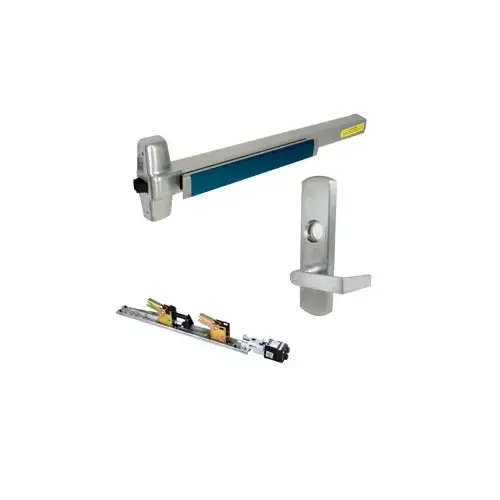 KIT - QEL (Quiet Electric Latch Retraction), Rim Exit Device, 996L-NL-06 Nightlatch Lever Trim, LHR Left Hand Reverse/Reversible Handing, 48", Grade 1, 626/US26D Satin Chrome