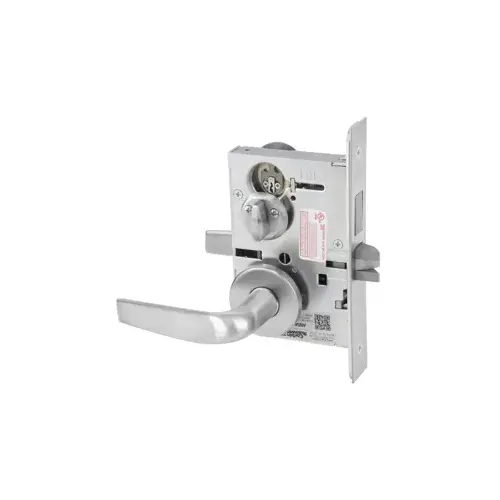 KIT - Privacy with Deadbolt Mortise Lock, Citation Lever/A Rose Trim, V20 Outside Indicator (Vacant/Occupied, Green/Red) , V01 Inside Indicator (Locked/Unlocked, Green/Red), Satin Chrome 626/26D