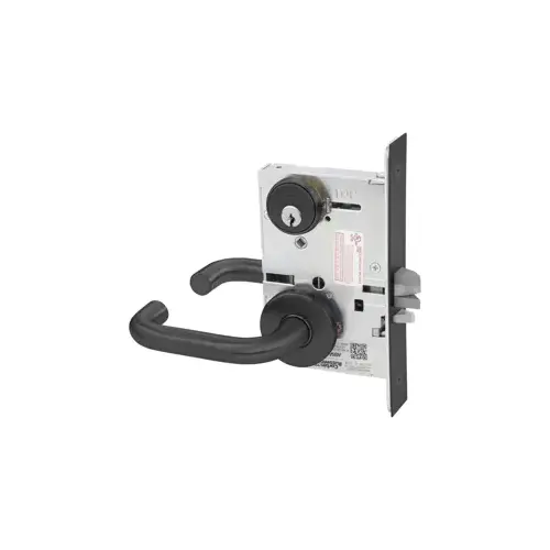 KIT - Classroom Intruder Mortise Lock, Lustra Lever with A Rose Trim, 2 Each Standard 1-1/8 Mortise Cylinders, A02 Yale Style Standard Cam, L4 Keyway 0-Bit, Handing is Field Reversible, ANSI Strike SS118, 622/US19/BSP Black Suede Powder Coat