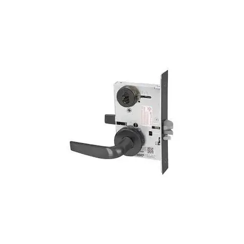 KIT - Classroom Intruder Mortise Lock, Citation Lever with A Rose Trim, Large Format IC 6-Pin Prep, Less IC Core, Black Suede Powder Coated BSP/622