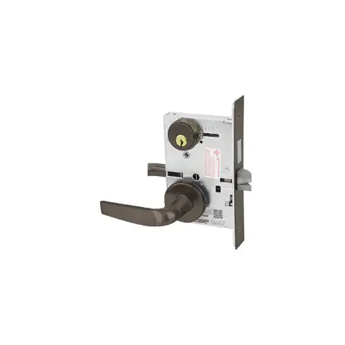 KIT - Dormitory Mortise Lock with Deadbolt, Citation Lever/A Rose Trim, V20 Outside Indicator (Vacant/Occupied, Green/Red) , V01 Inside Indicator (Locked/Unlocked, Green/Red), Standard Cylinder, L4 Keyway, Oil Rubbed Bronze 613E/10B