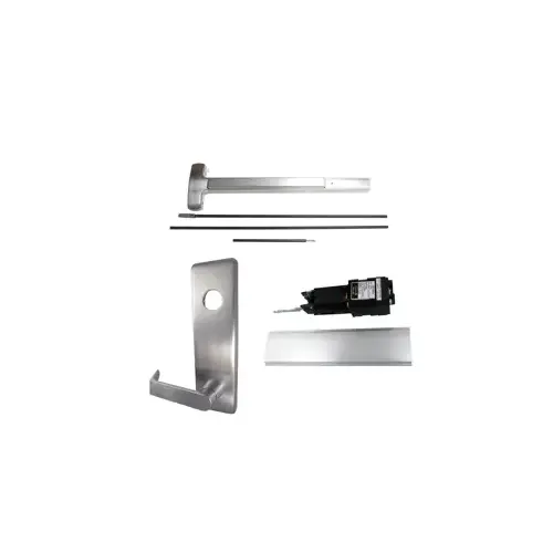 KIT - Motorized Electric Latch Retraction, CVR Concealed Vertical Rod Exit Device, Escutcheon x Quantum Lever Nightlatch Trim 510L-NL, 36" x 96", Hex Dogging, RHR Right Hand Reverse/Reversible, 24VDC @ 1 Amp, Grade 1, US26D/626 Satin Chrome