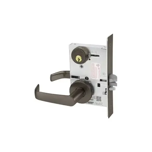 KIT - Classroom Intruder Mortise Lock, Newport Lever with A Rose Trim, 2 Each Standard 1-1/8 Mortise Cylinders, A02 Yale Style Standard Cam, L4 Keyway 0-Bit, Handing is Field Reversible, ANSI Strike SS118, 613E/US10BE Dark Oxidized Satin Bronze