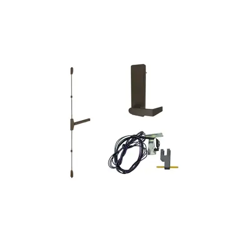 KIT - RX Request to Exit, SVR Surface Vertical Rod Exit Device, Blank Escutcheon x Dane Lever Trim 510L-BE, 36" x 96", Hex Dogging, RHR Right Hand Reverse/Reversible Handing, Grade 1, 313AN/SP313 Anodized Aluminum, Duranodic Dark Bronze