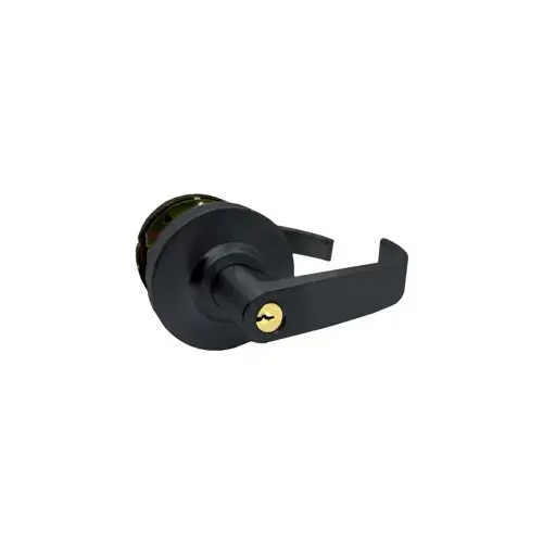 Storeroom Rigid Broadway Lever, Schlage C Keyway, 2-3/4" Backset, Grade 2, Black Suede Powder Coat BSP