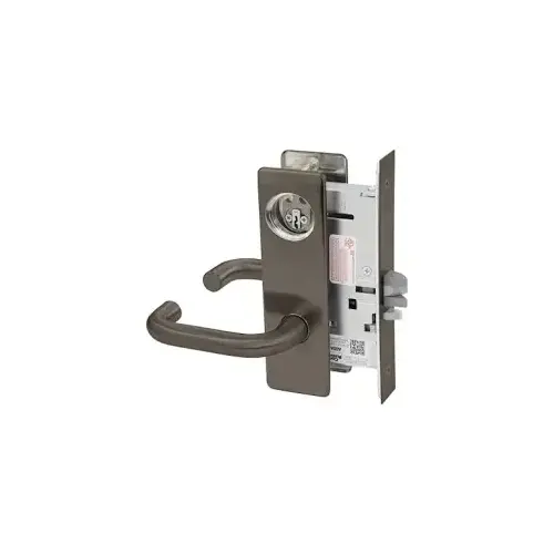 KIT - Classroom Intruder Mortise Lock, Lustra Lever/M Escutcheon Trim, Less Cylinder, Oil Rubbed Bronze 613E/10B