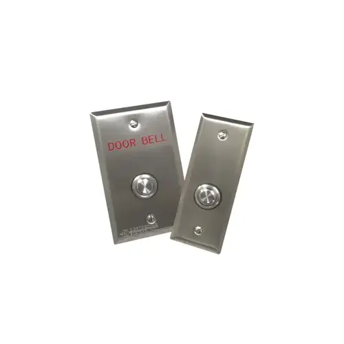 Dortronics WR5276-HD22 5/8" Round Stainless Entry Button or Door Bell, Weather Resistant, Water Proof, Single Gang Stainless Steel Plate, Double Pole, Momentary, Normally Open No