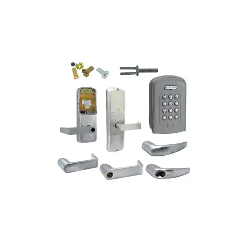 KIT - Multi- Technology and Keypad Stand Alone Office/Classroom Mortise Lock, Athens Lever with SFIC Prep (Small Format IC Core not Included), Satin Chrome 626